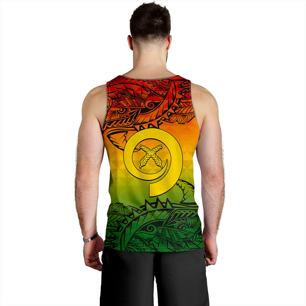 Vanuatu Tank Top Polynesia Tribal Pattern With Map
