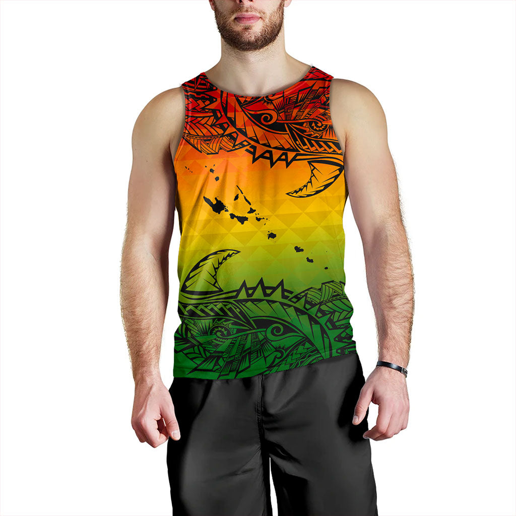 Vanuatu Tank Top Polynesia Tribal Pattern With Map