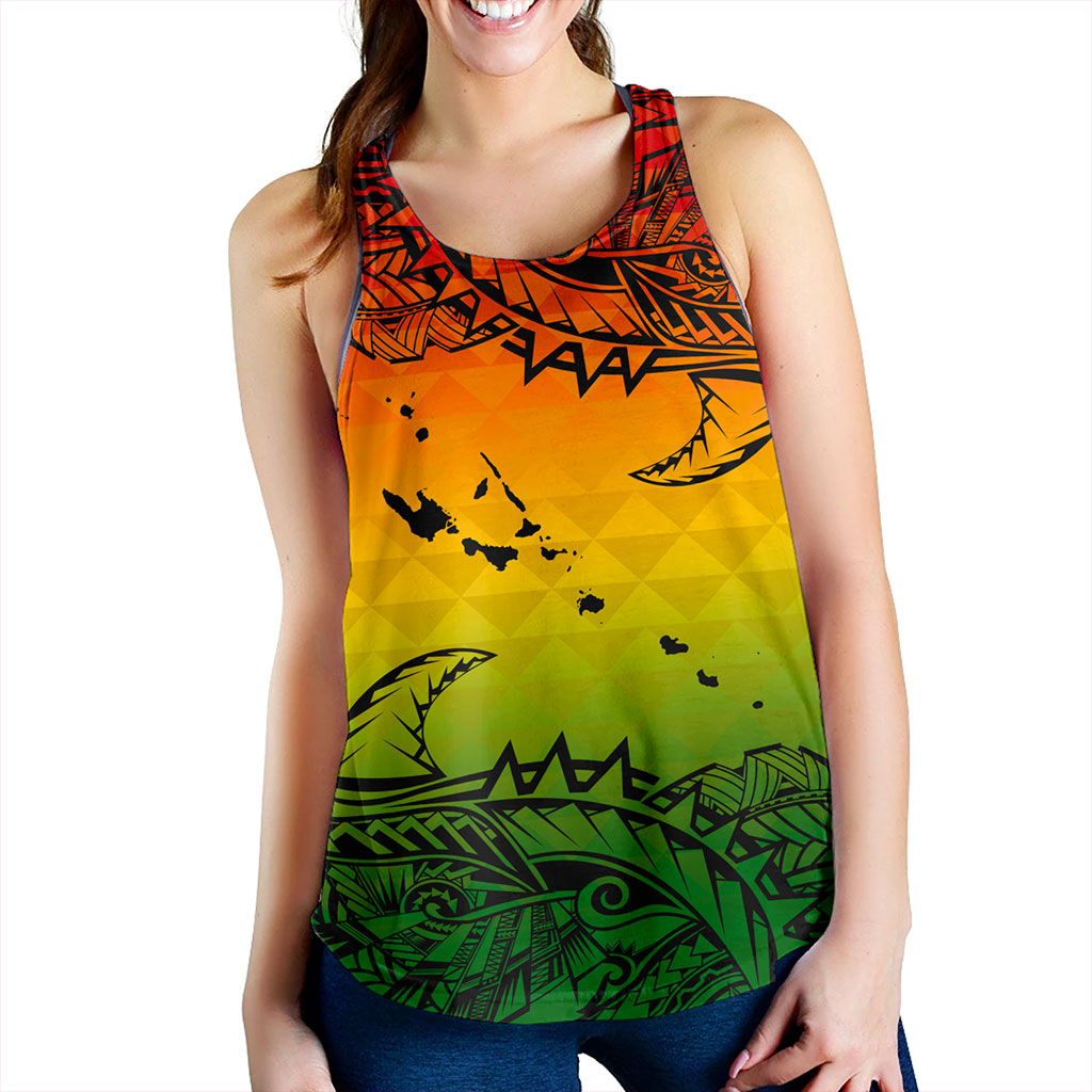 Vanuatu Women Tank Polynesia Tribal Pattern With Map
