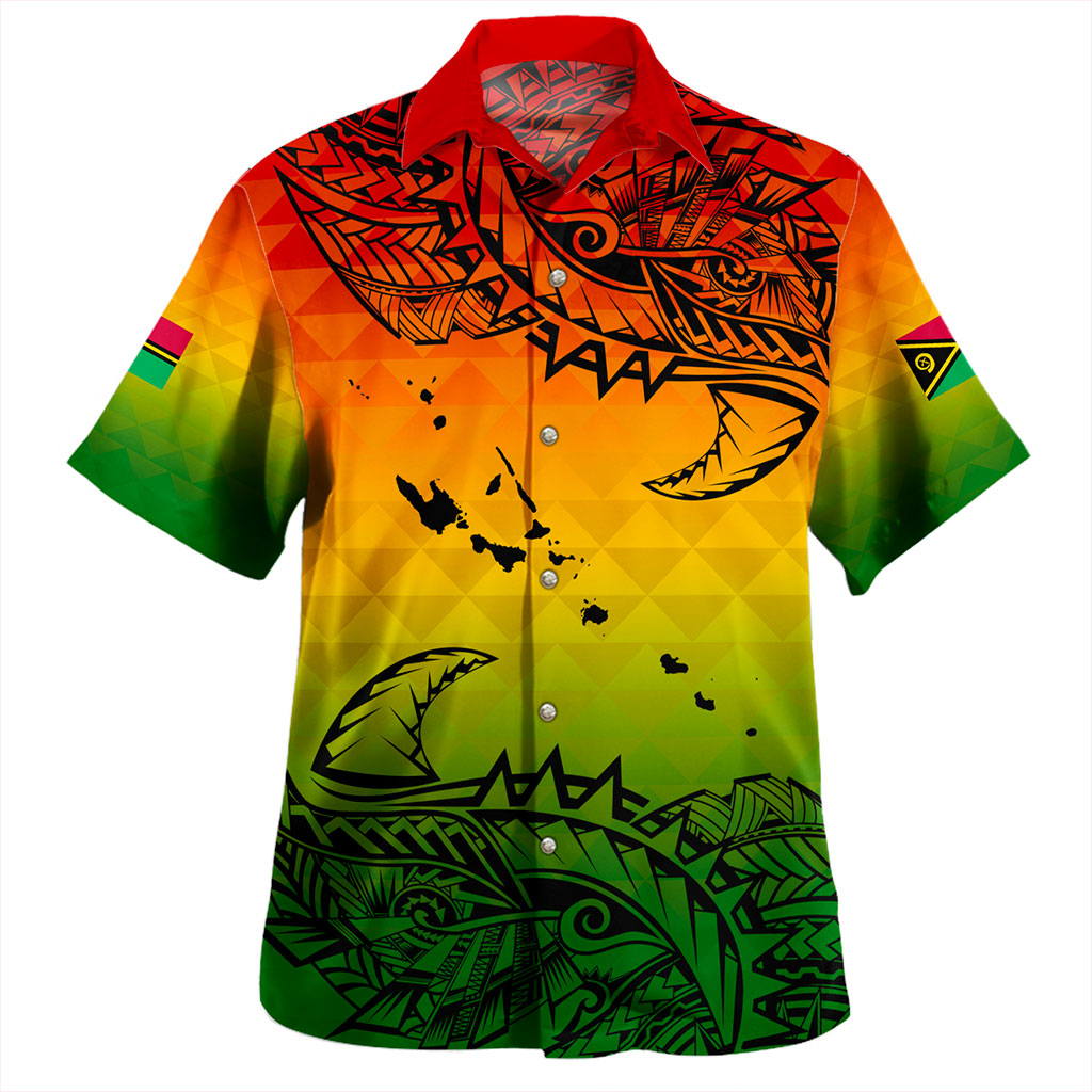 Vanuatu Hawaiian Shirt Tribal Pattern Coconut