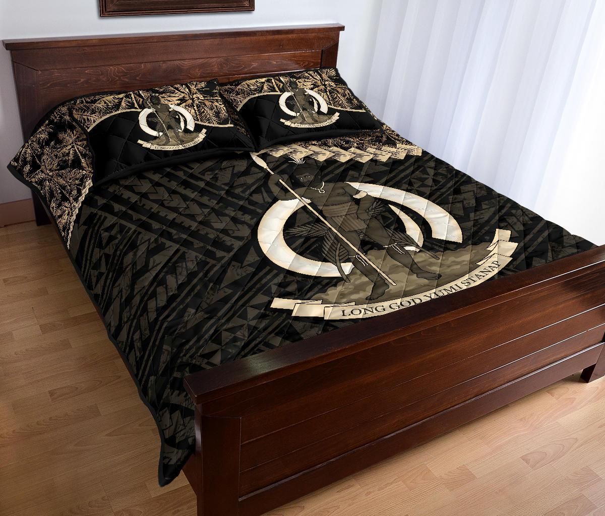 Vanuatu Polynesian Quilt Bed Set Golden Coconut