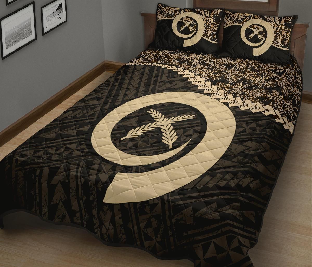 Vanuatu Polynesian Quilt Bed Set Golden Coconut