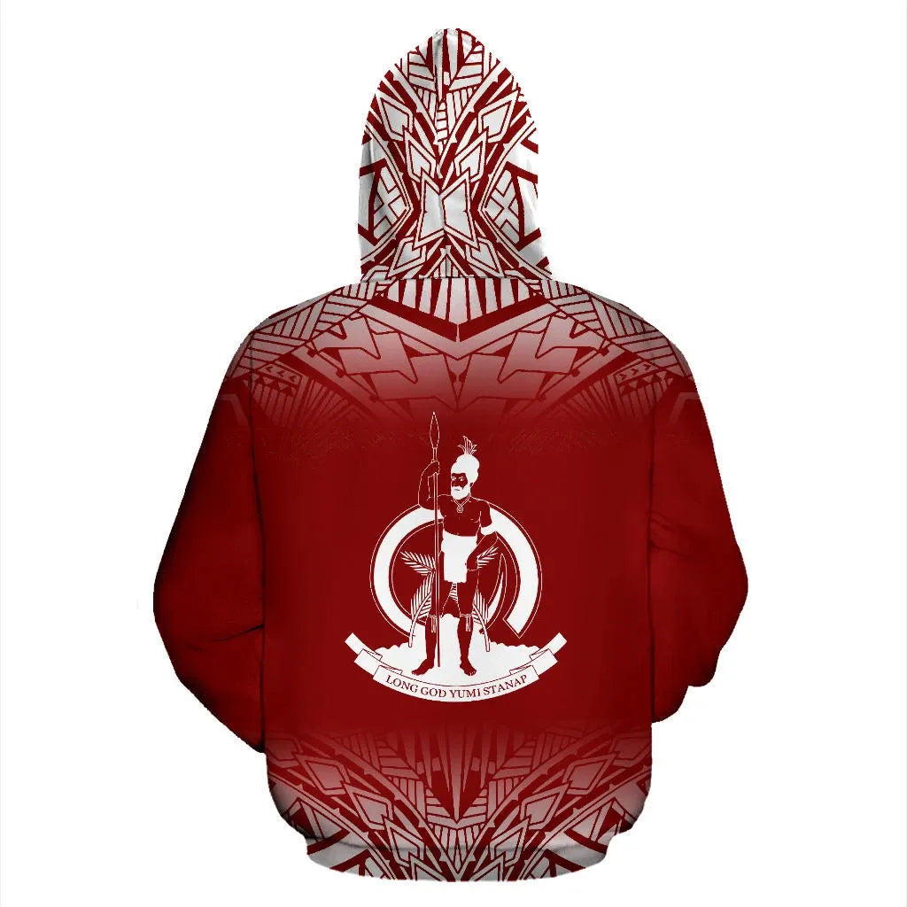 Vanuatu All Over Hoodie - Fog Red