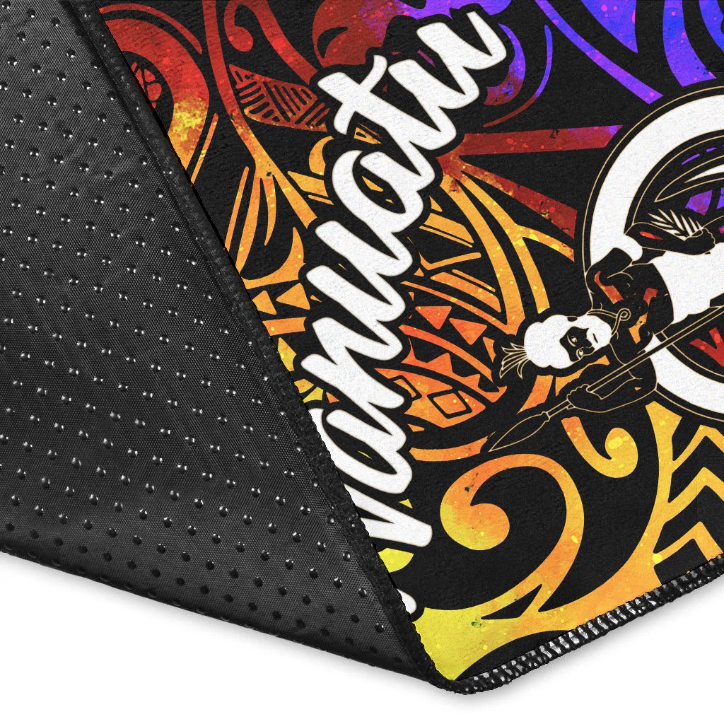 Vanuatu Area Rug - Rainbow Polynesian Pattern