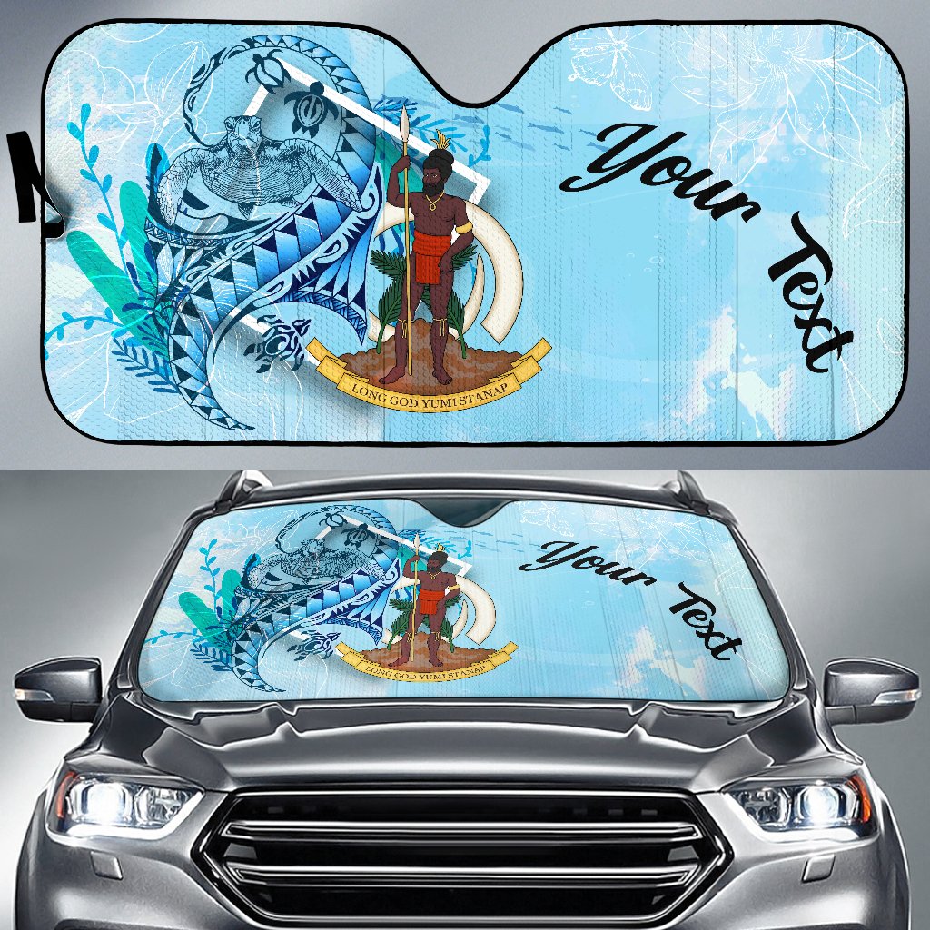Vanuatu Auto Sun Shades - Custom Personalised Polynesian Turtle Under The Sea