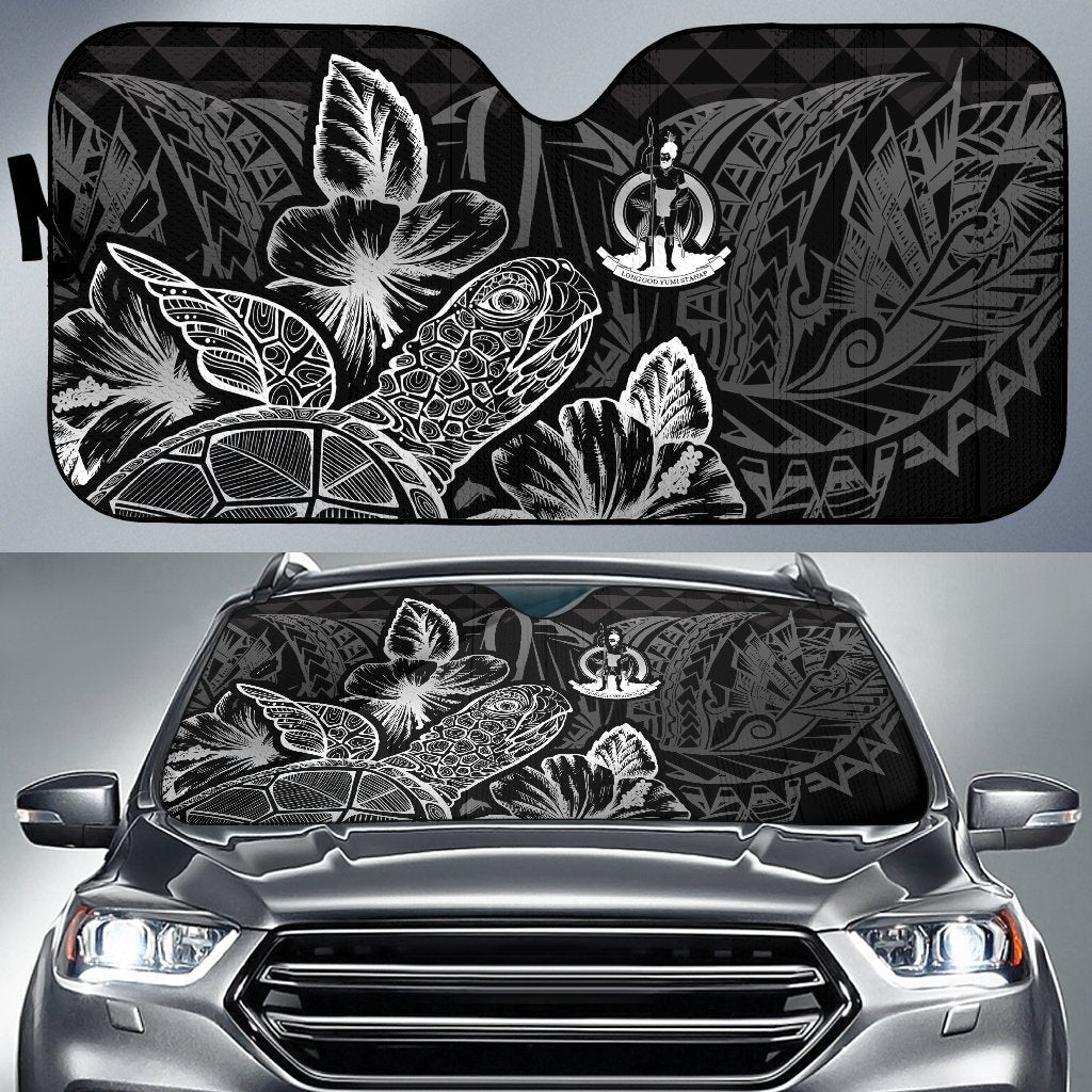 Vanuatu Auto Sun Shades Turtle Hibiscus Black