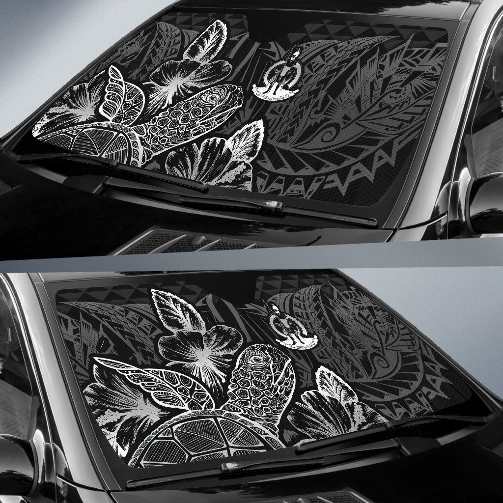 Vanuatu Auto Sun Shades Turtle Hibiscus Black