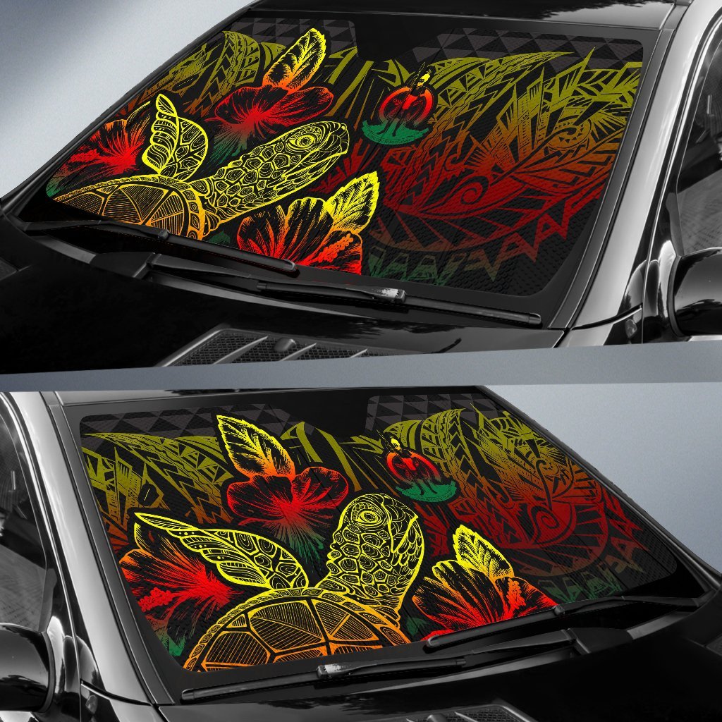 Vanuatu Auto Sun Shades Turtle Hibiscus Reggae