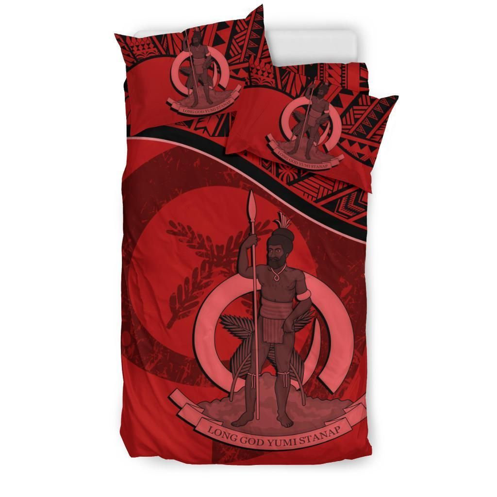 Vanuatu Duvet Cover Set - Vanuatu Coat Of Arms Red