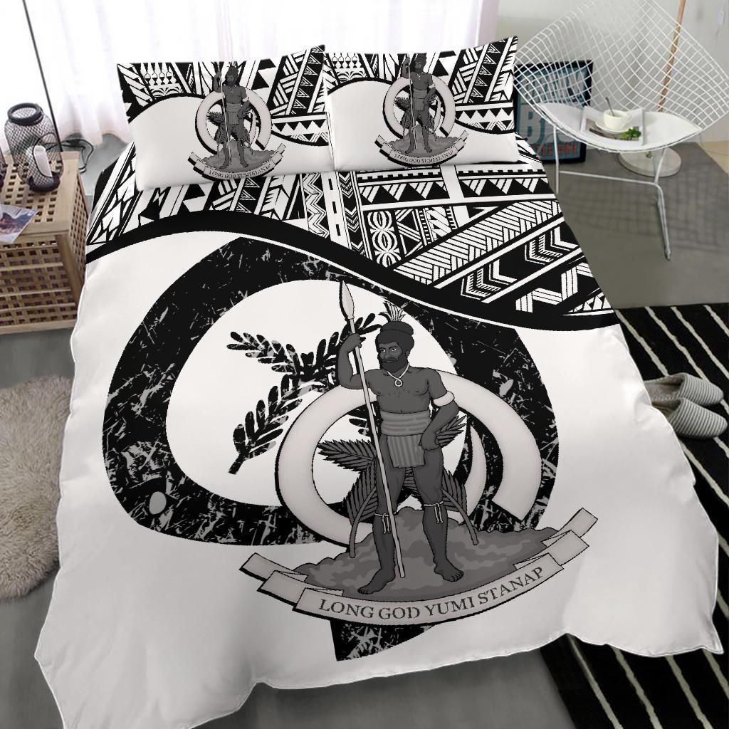 Vanuatu Duvet Cover Set - Vanuatu Coat Of Arms White