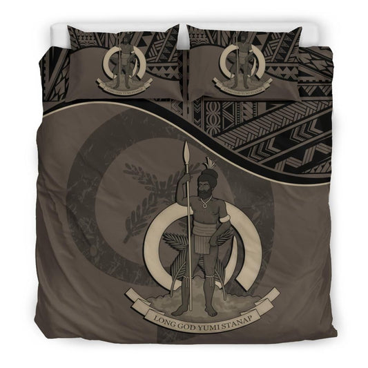 Vanuatu Duvet Cover Set - Vanuatu Coat Of Arms Brown