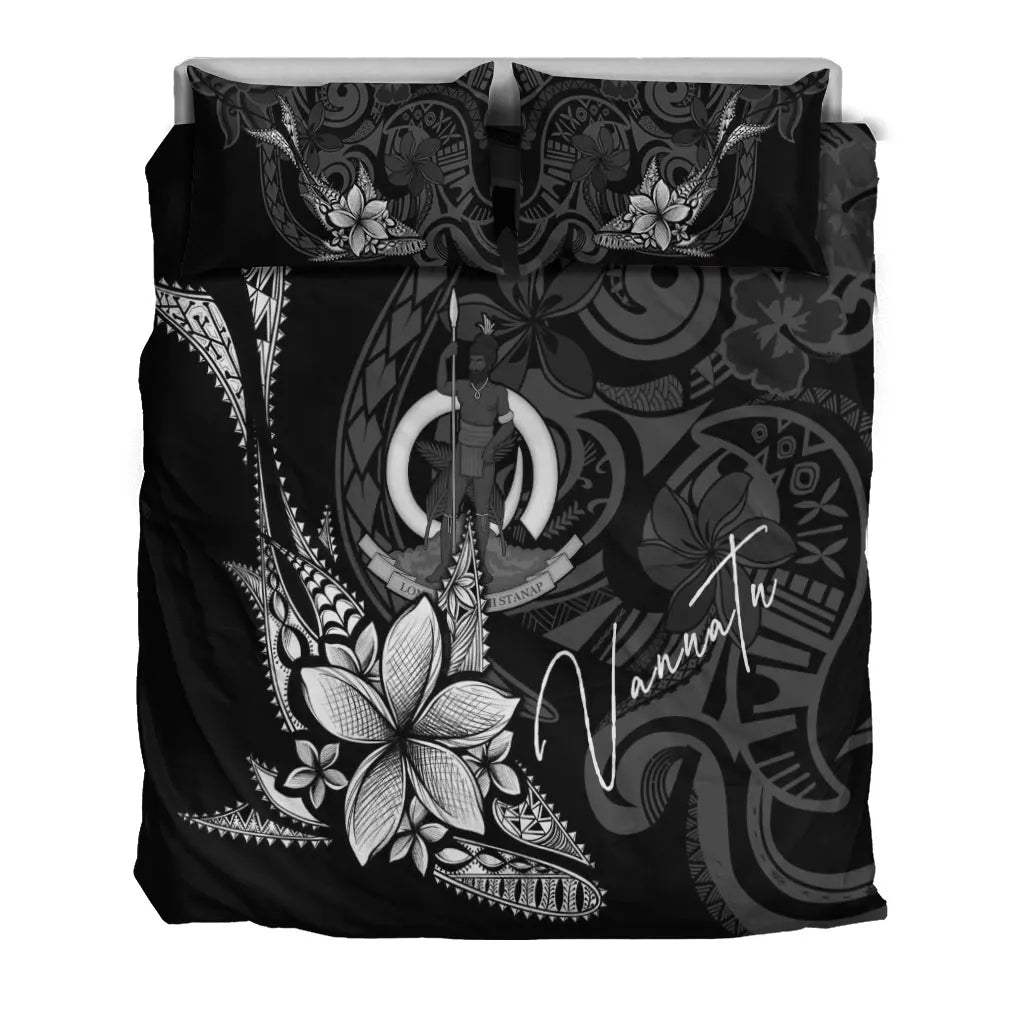 Vanuatu Bedding Set - Fish With Plumeria Flowers Style