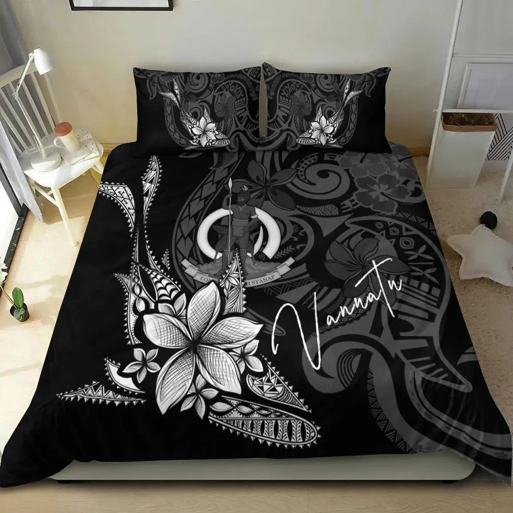 Vanuatu Bedding Set - Fish With Plumeria Flowers Style