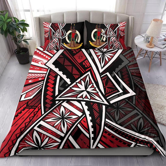 Vanuatu Bedding Set - Tribal Flower Special Pattern Red Color