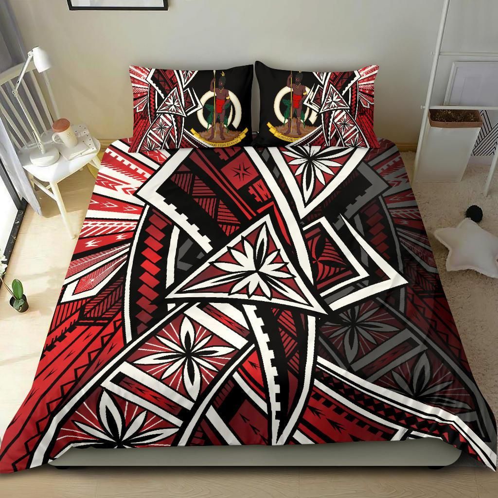 Vanuatu Bedding Set - Tribal Flower Special Pattern Red Color
