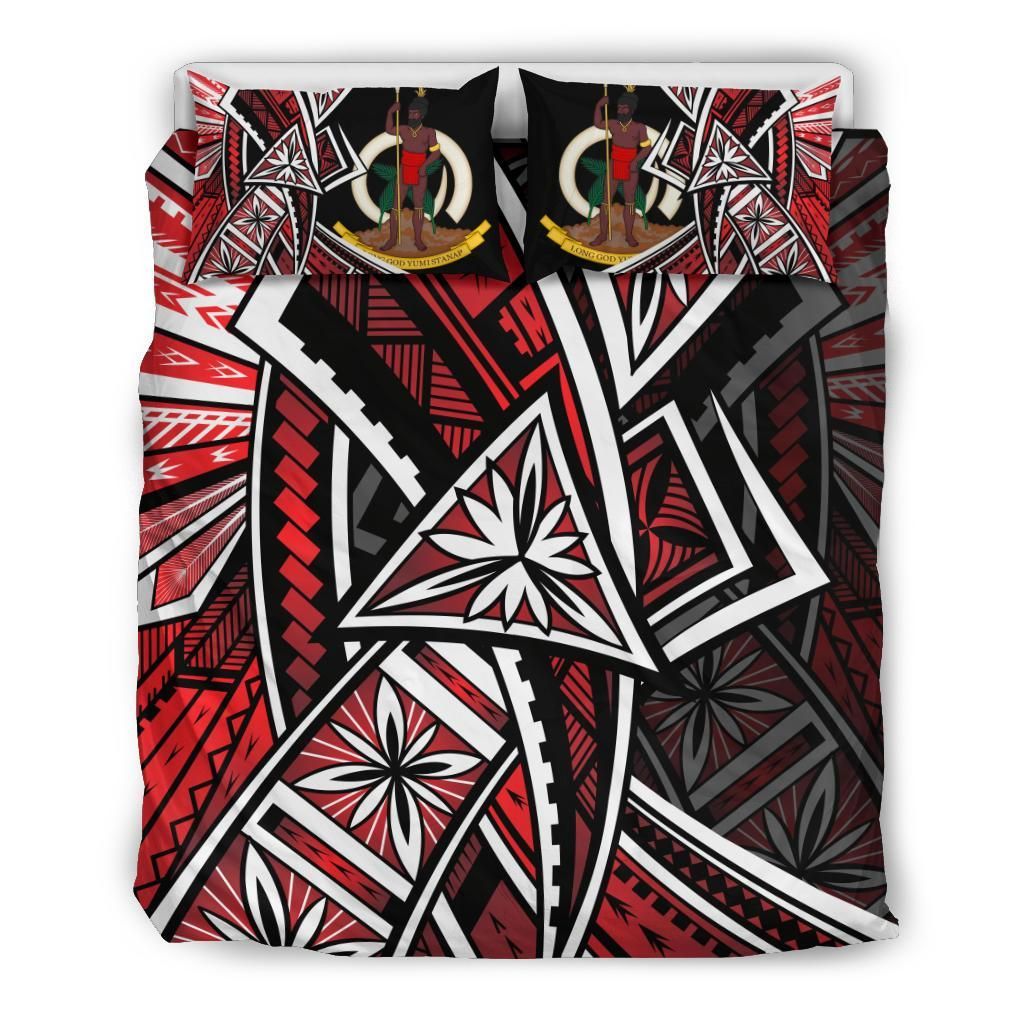 Vanuatu Bedding Set - Tribal Flower Special Pattern Red Color