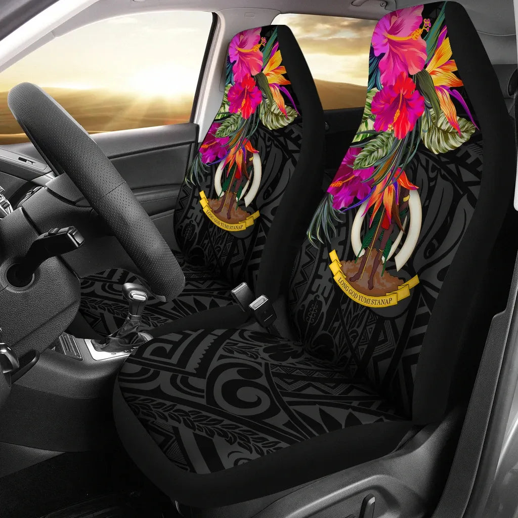 Vanuatu Car Seat Covers - Hibiscus Polynesian Pattern