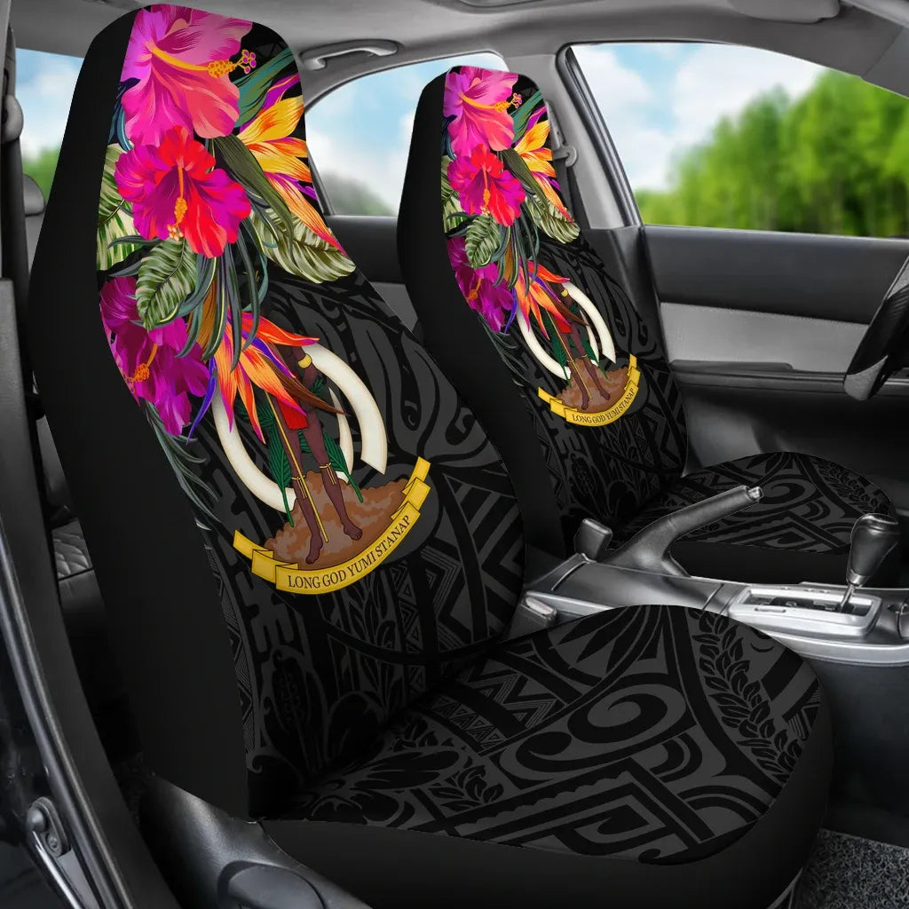 Vanuatu Car Seat Covers - Hibiscus Polynesian Pattern