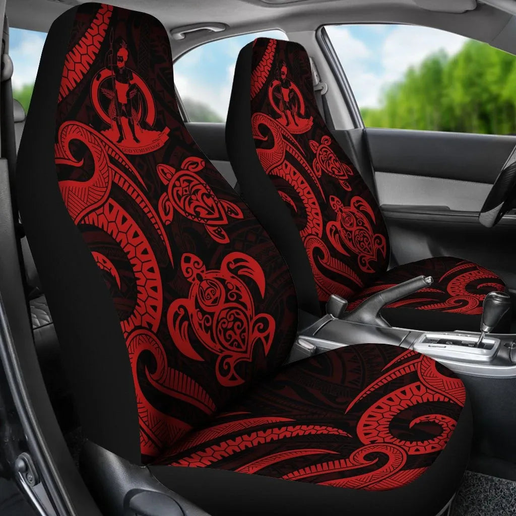 Vanuatu Car Seat Covers - Red Tentacle Turtle