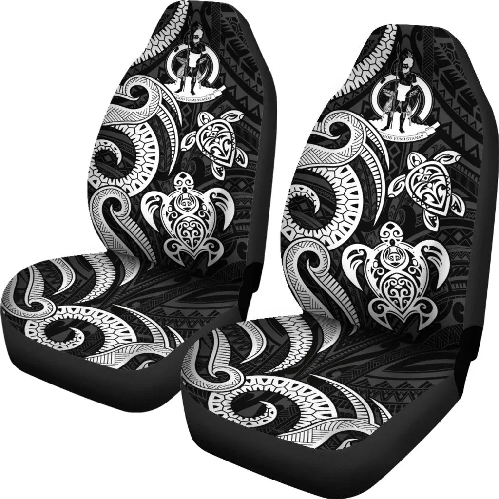 Vanuatu Car Seat Covers - White Tentacle Turtle
