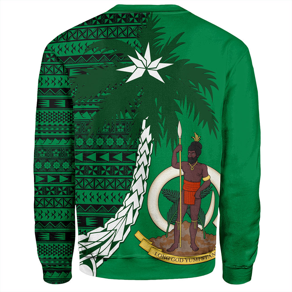 Vanuatu Sweatshirt Coat Of Arms Tree Coconut