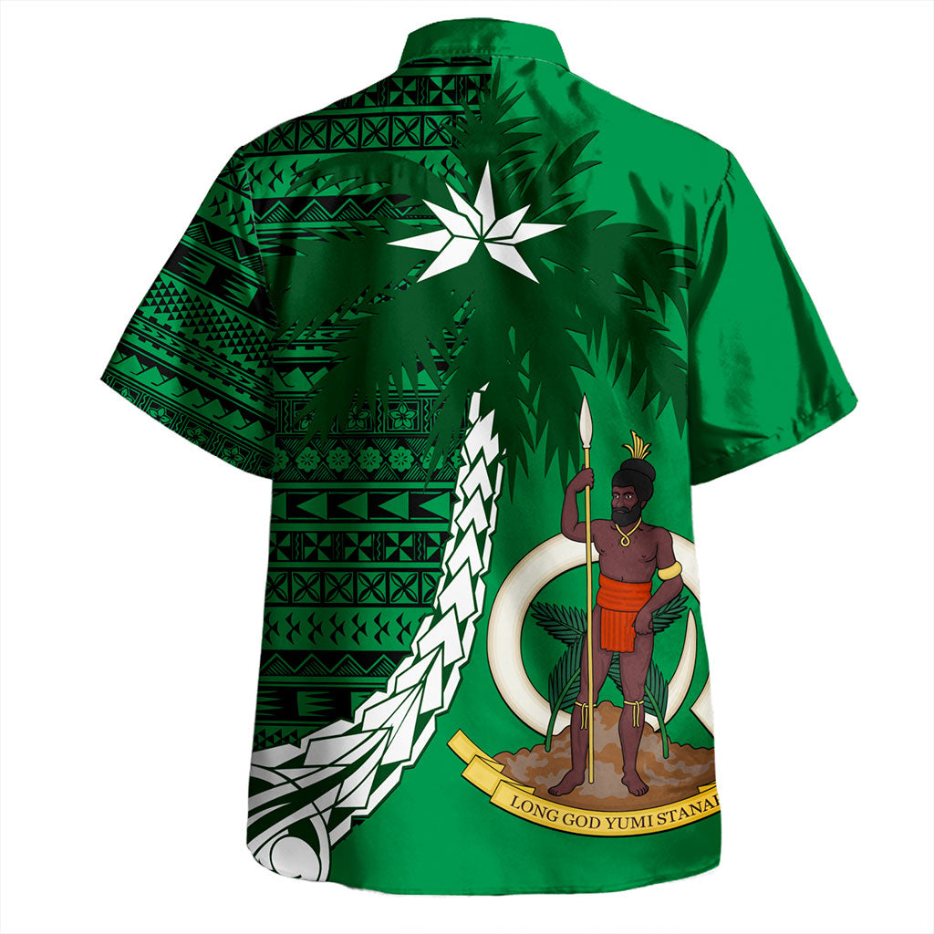 Vanuatu Hawaiian Shirt Coat Of Arms Tree Coconut
