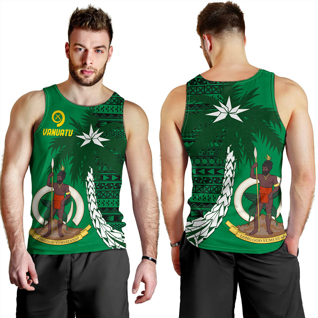 Vanuatu Tank Top Coat Of Arms Tree Coconut