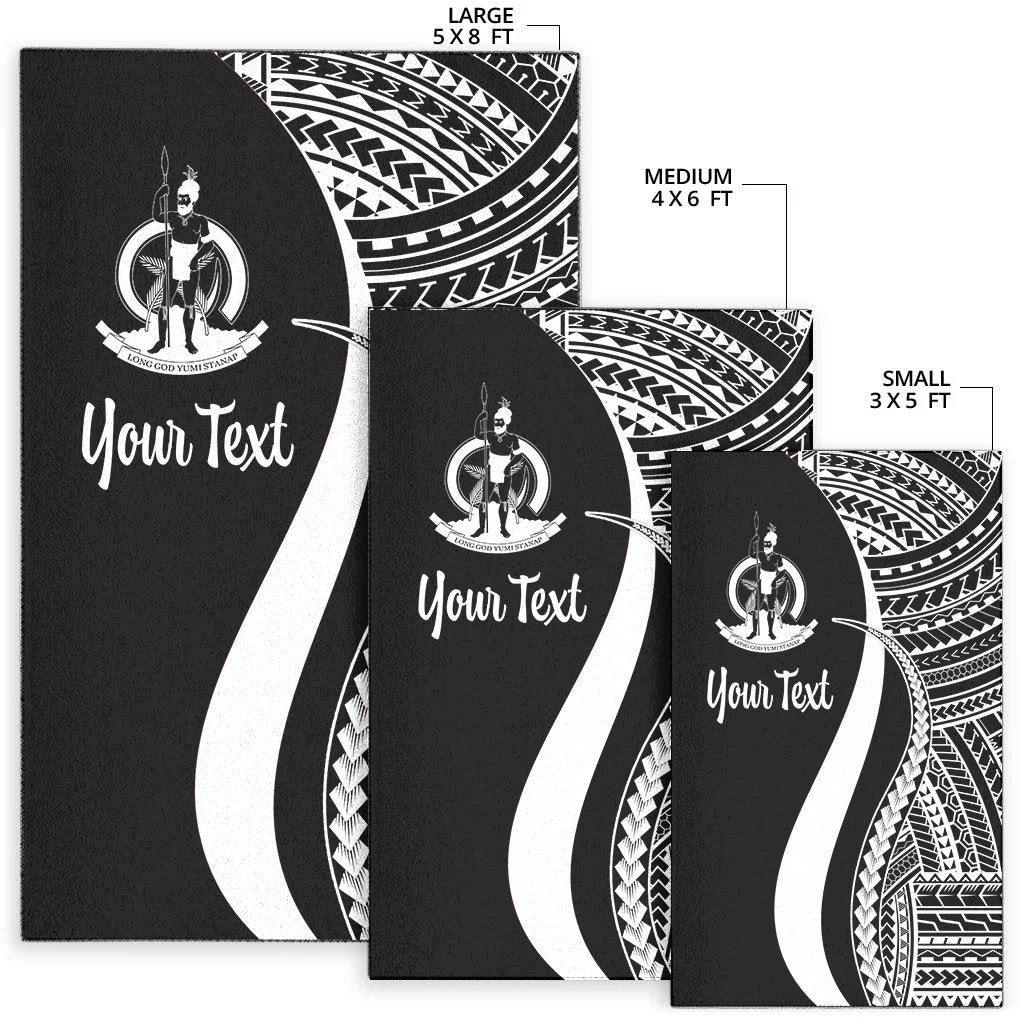 Vanuatu Custom Personalised Area Rug - White Polynesian Tentacle Tribal Pattern