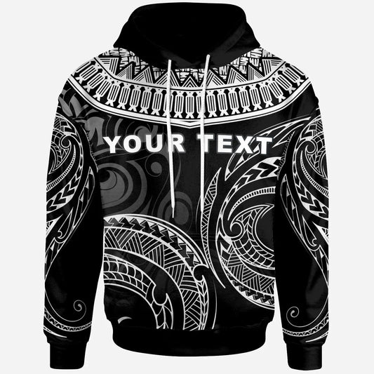 Vanuatu - Custom Personalised Hoodie - Serrated Pattern White Color