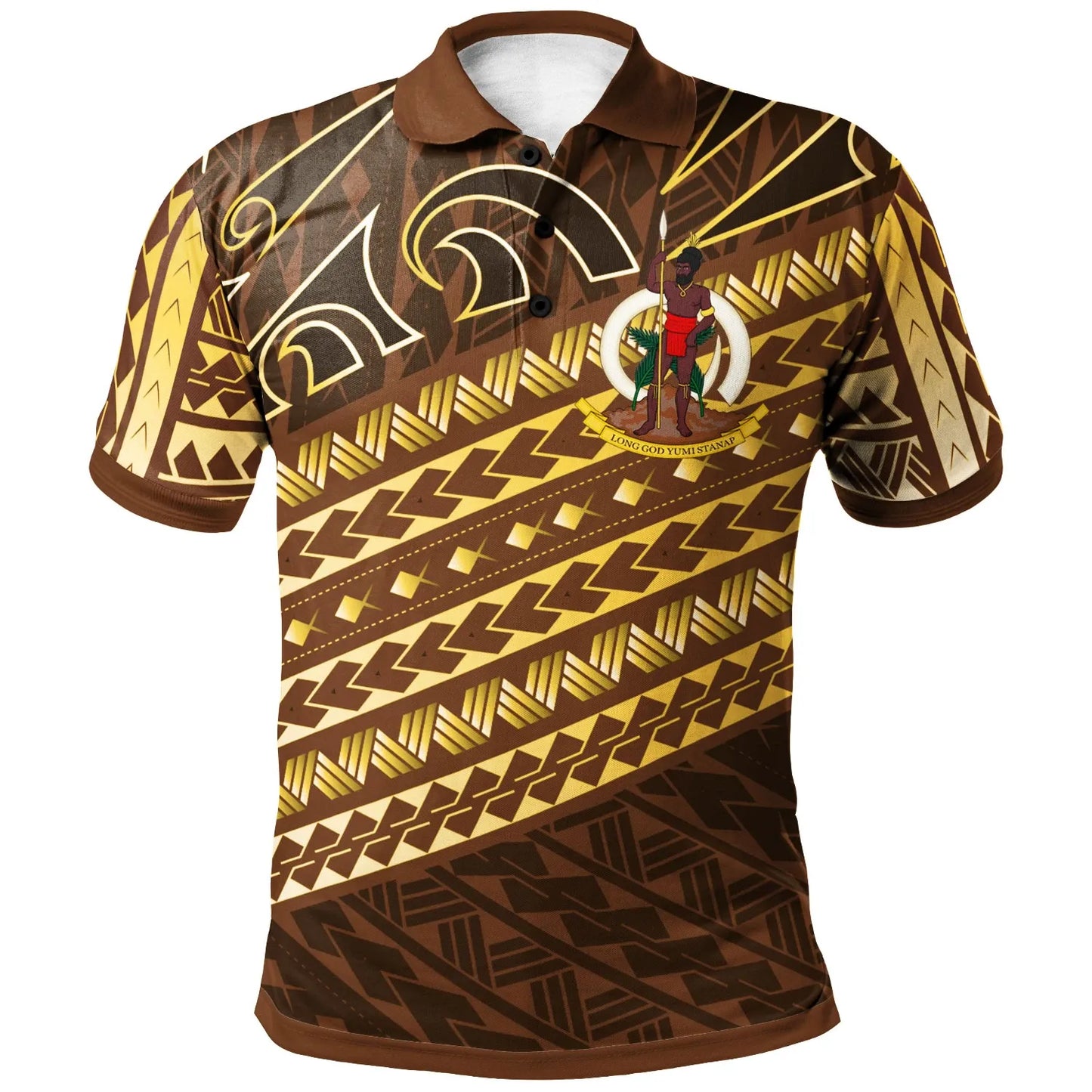 Vanuatu  Custom Personalised Polo Shirt - Polynesian Diagonal Pattern