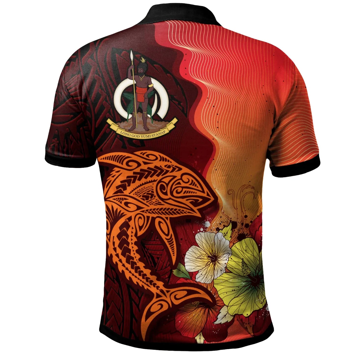 Vanuatu Custom Personalised Polo Shirt - Tribal Tuna Fish