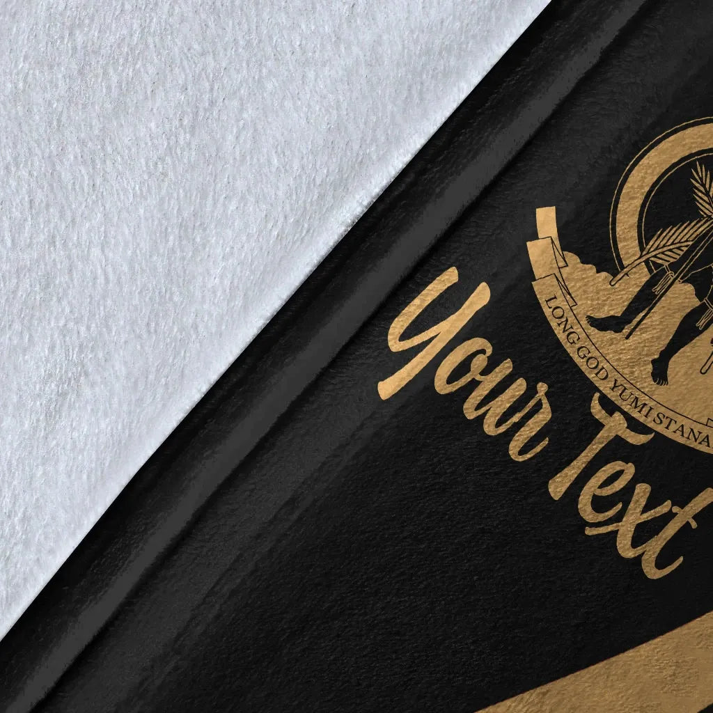 Vanuatu Custom Personalised Premium Blanket - Gold Polynesian Tentacle Tribal Pattern