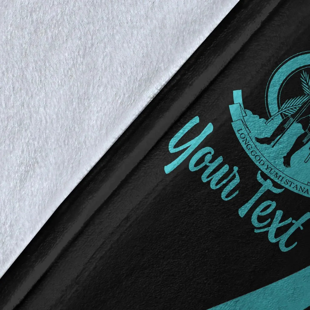 Vanuatu Custom Personalised Premium Blanket - Turquoise Polynesian Tentacle Tribal Pattern