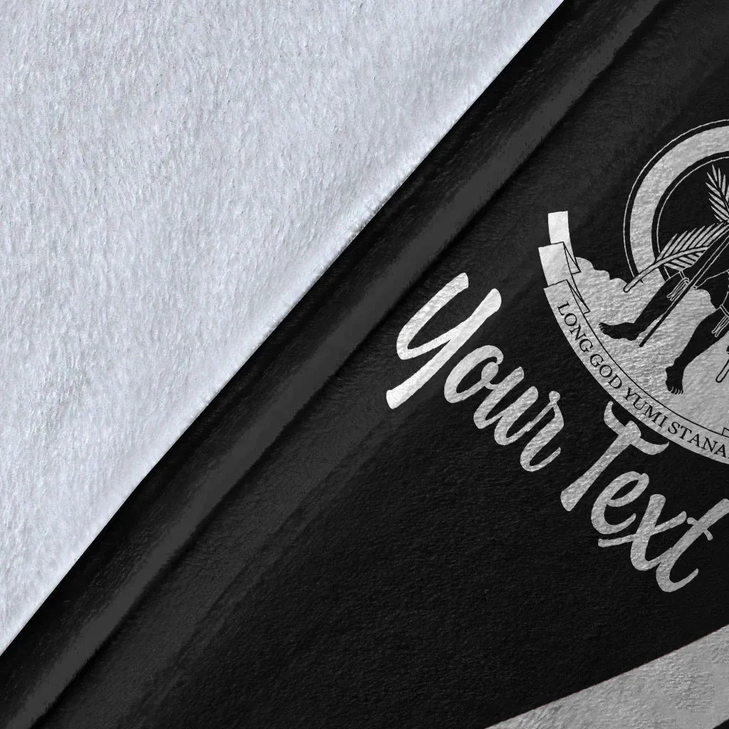 Vanuatu Custom Personalised Premium Blanket - White Polynesian Tentacle Tribal Pattern