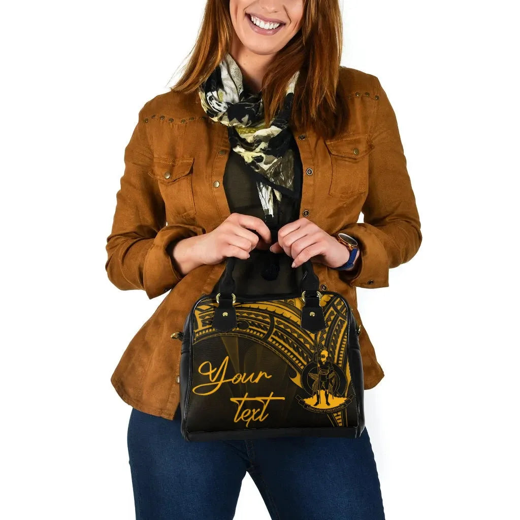 Vanuatu Custom Personalised Shoulder Handbag - Cross Style Gold Color