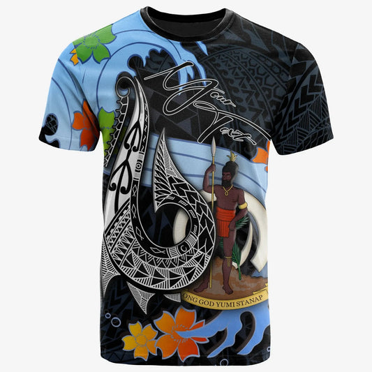 Vanuatu Custom Personalised T-Shirt - Fish Hooks And Wave