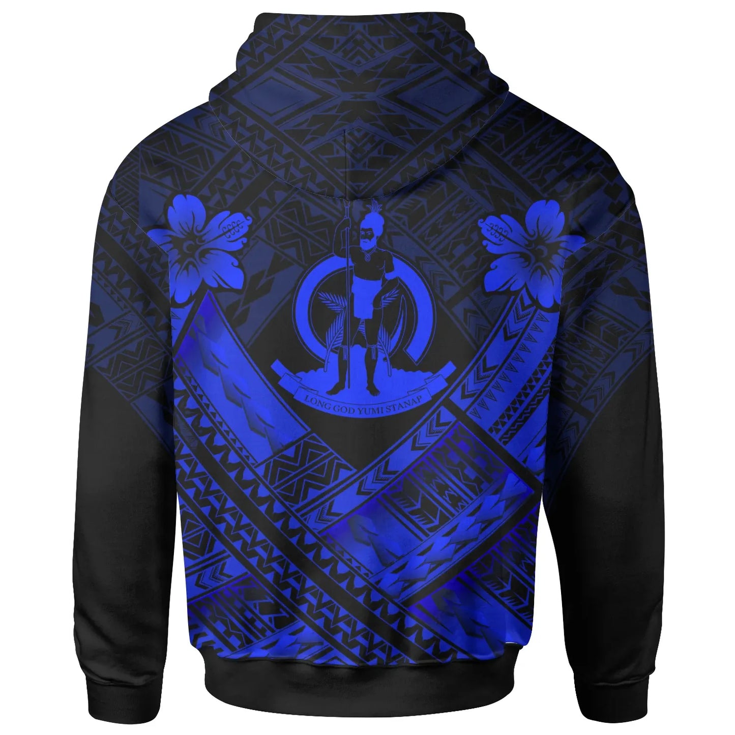Vanuatu Custom Personalised Polynesian Hoodie - Vanuatu Blue Seal Camisole Hibiscus Style