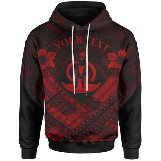 Vanuatu Custom Personalised Polynesian Hoodie - Vanuatu Red Seal Camisole Hibiscus Style