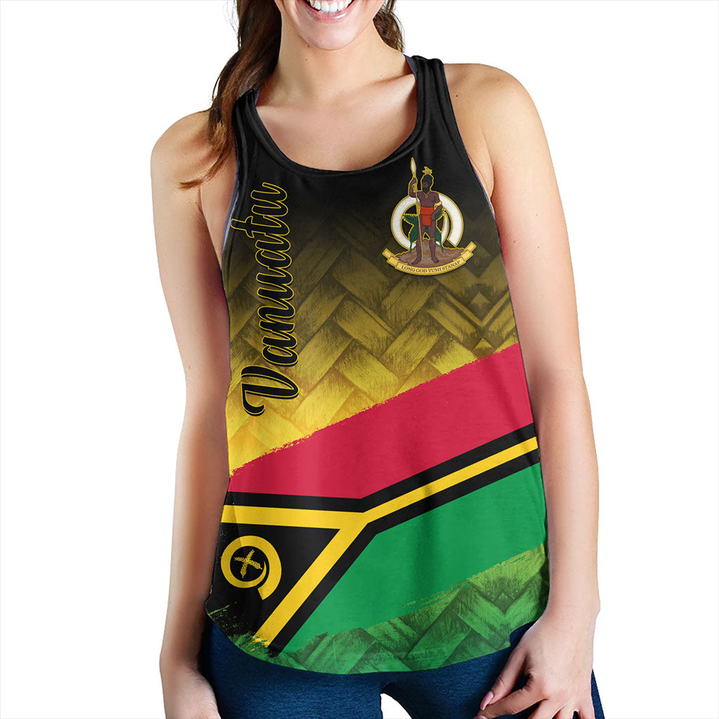 Vanuatu Women Tank Flag Lauhala Style