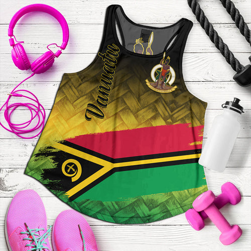 Vanuatu Women Tank Flag Lauhala Style