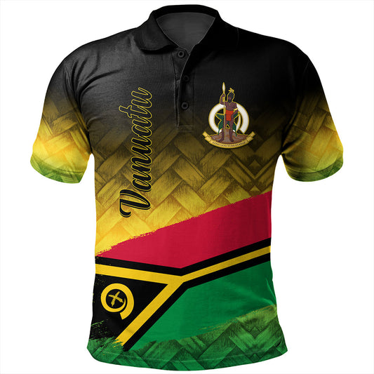 Vanuatu Polo Shirt Flag Lauhala Style