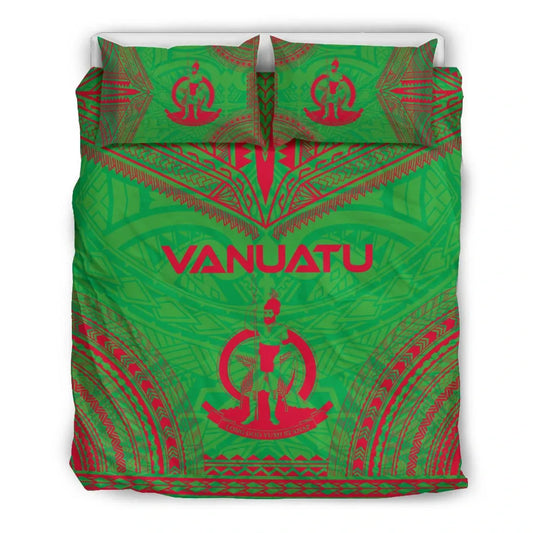 Vanuatu Flag Polynesian Chief Duvet Cover Set