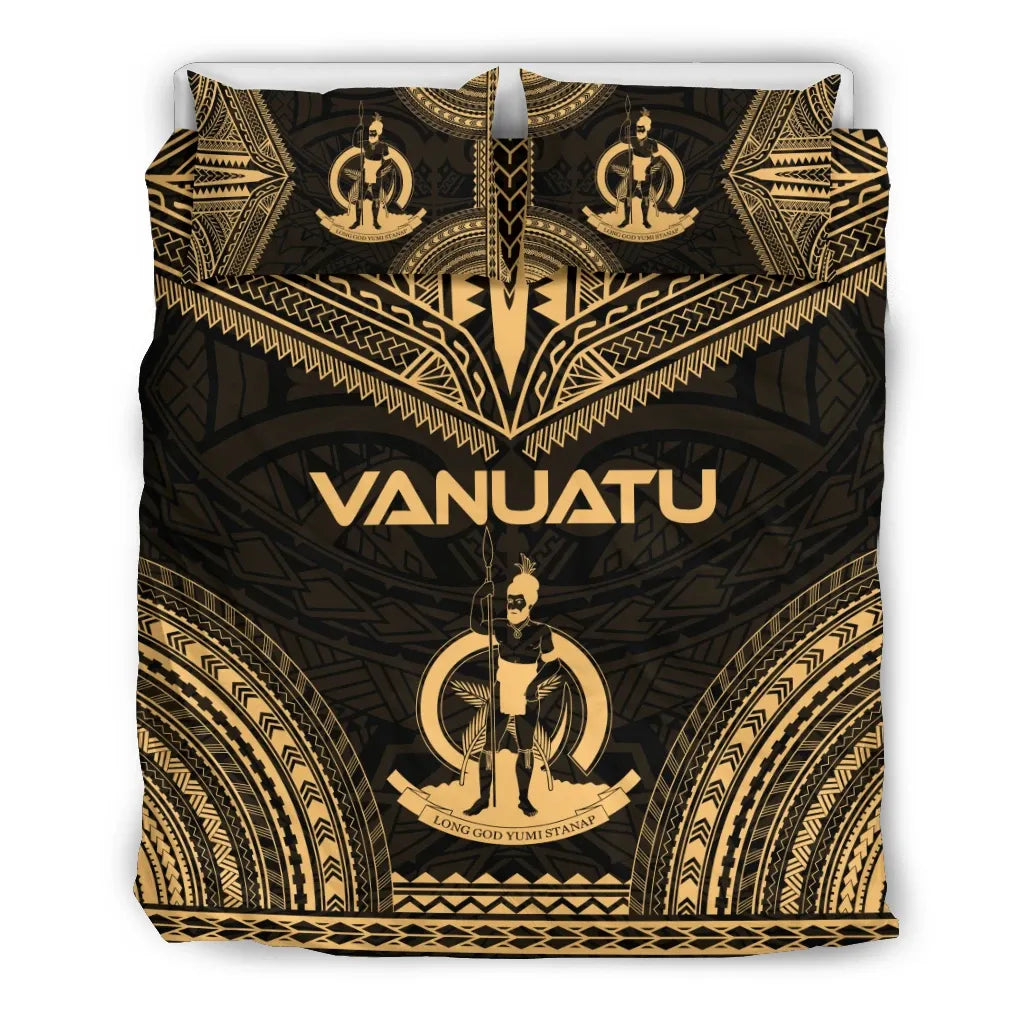 Vanuatu Polynesian Chief Duvet Cover Set - Gold Version