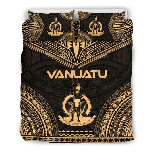 Vanuatu Polynesian Chief Duvet Cover Set - Gold Version