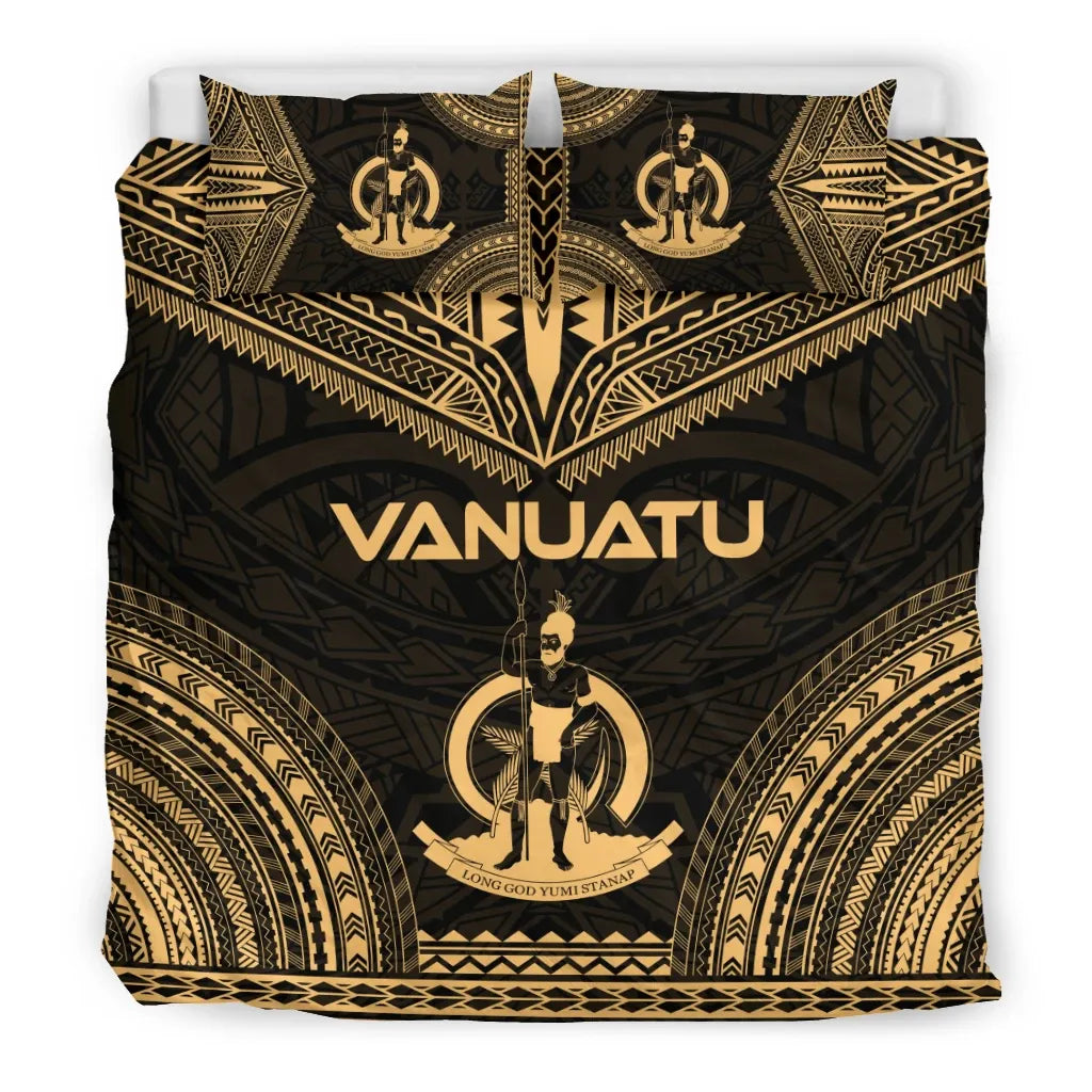 Vanuatu Polynesian Chief Duvet Cover Set - Gold Version