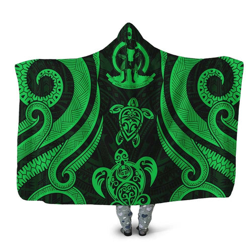 Vanuatu Hooded Blanket - Green Tentacle Turtle