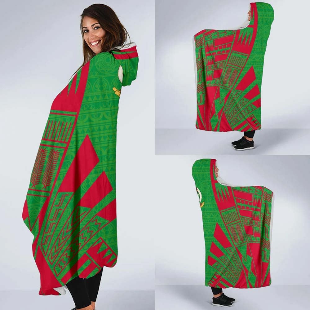 Vanuatu Hooded Blanket - Polynesian Tattoo Flag