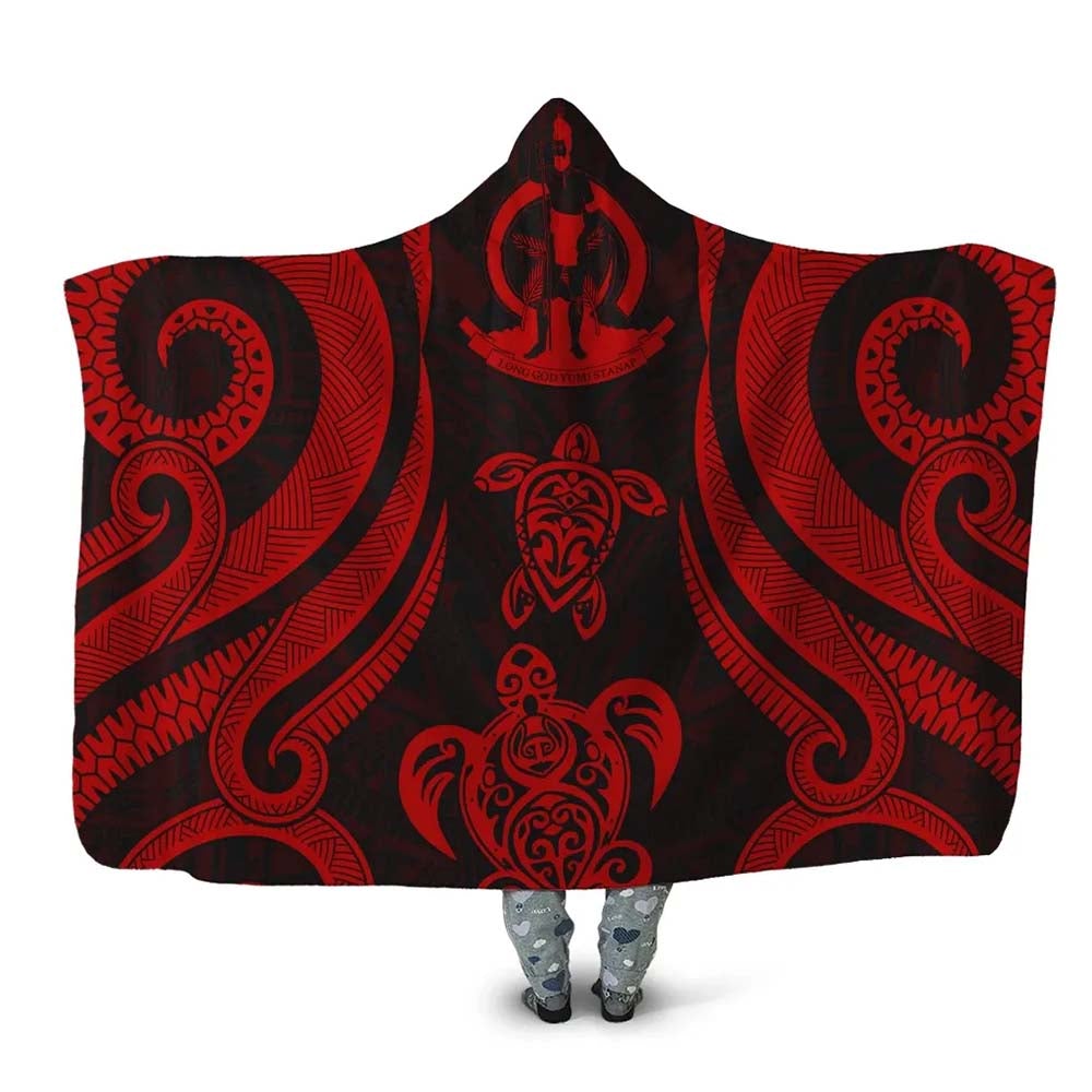 Vanuatu Hooded Blanket - Red Tentacle Turtle
