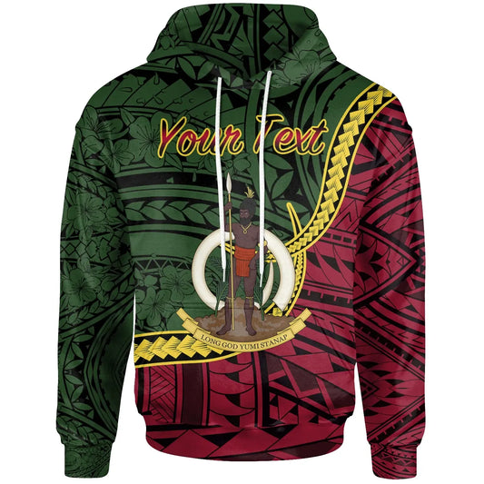 Vanuatu Hoodie - Custom Personalised Seal Of Vanuatu Polynesian Patterns