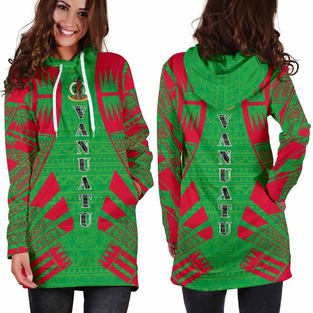 Vanuatu Hoodie Dress - Polynesian Tattoo Flag
